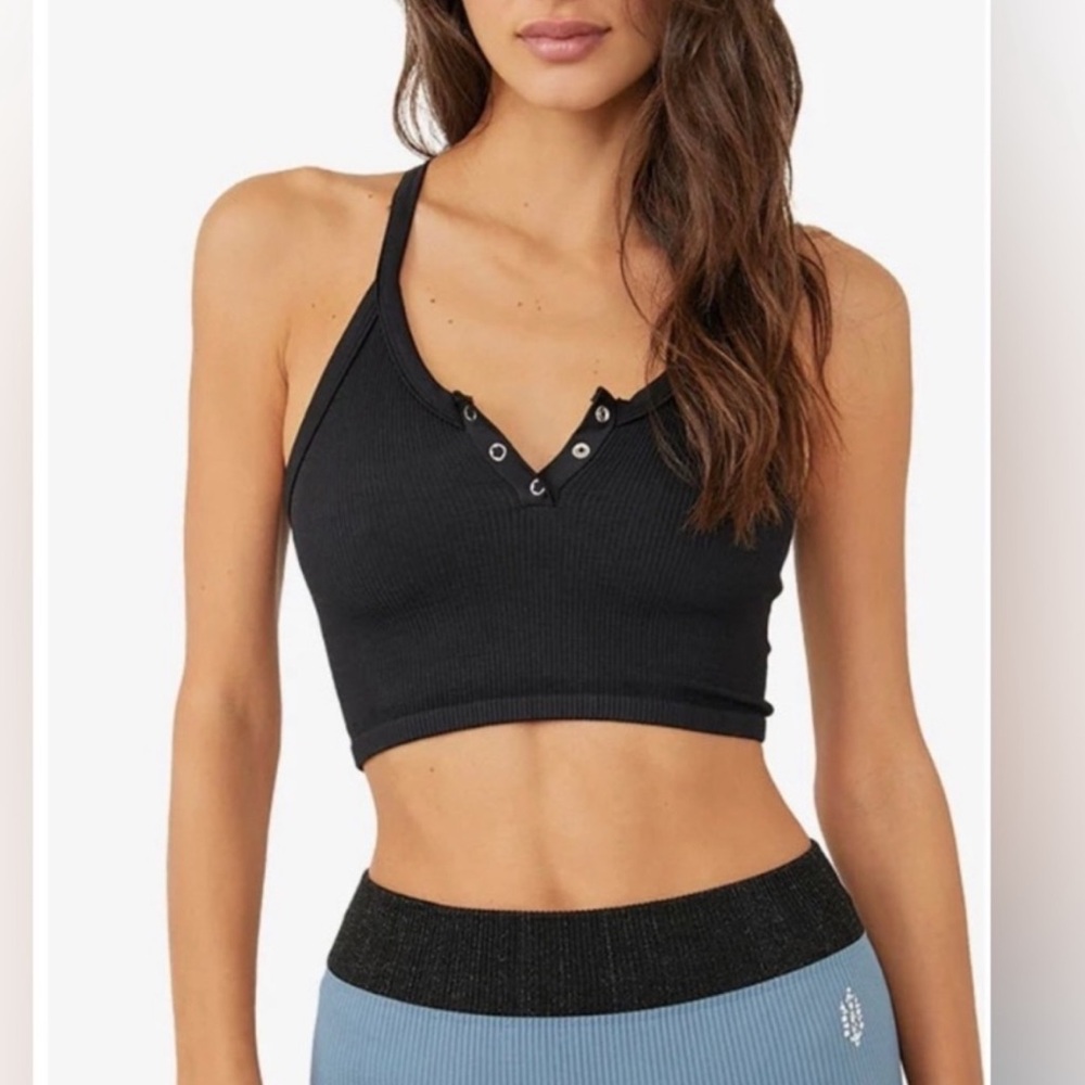FP Movement Free People Free Throw Henley Crop Top